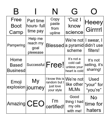 MLM Bingo Card