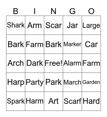 AR Bingo Card