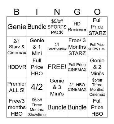 Sales Bingo!!! Bingo Card