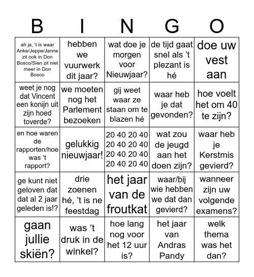 3112 Bingo Card