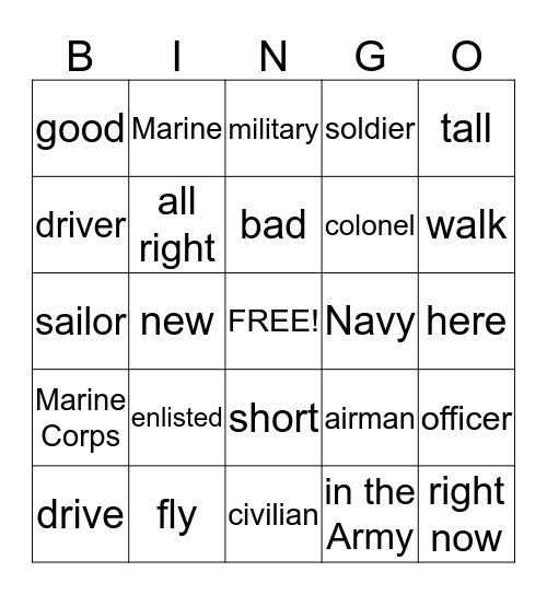 Book 3 Lesson 4 Bingo Card