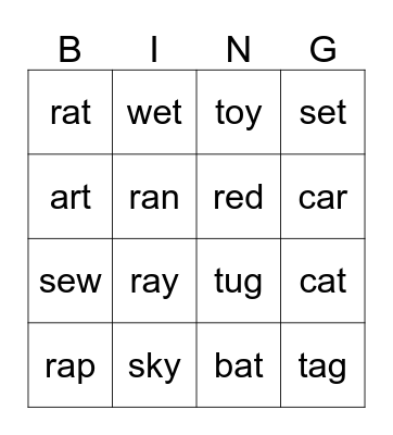 Fingerspelling practice Bingo Card