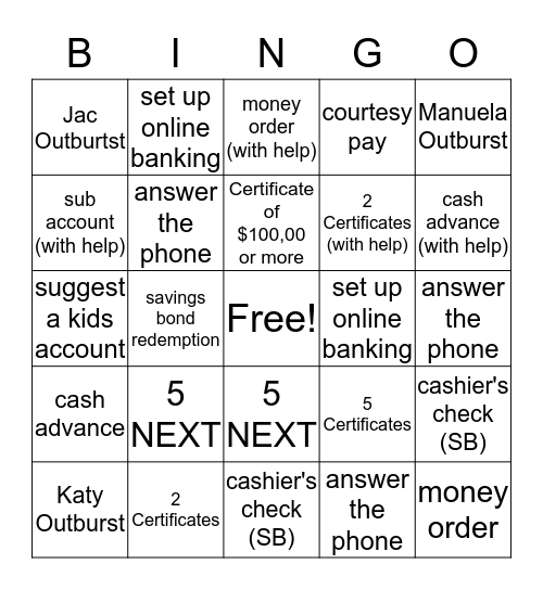 BINGO Card