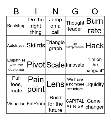SEEDRS LINGO BINGO Card
