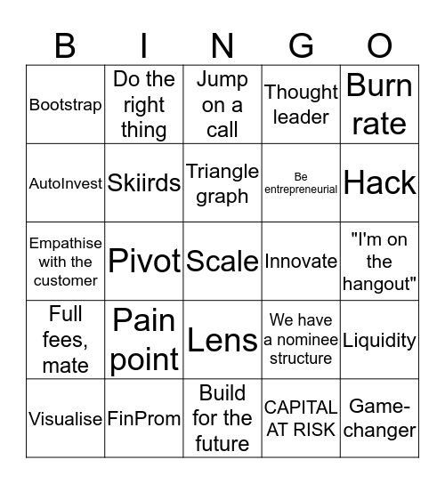 SEEDRS LINGO BINGO Card