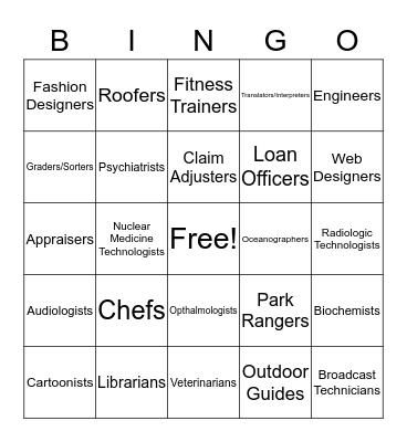 Career Term BINGO Card