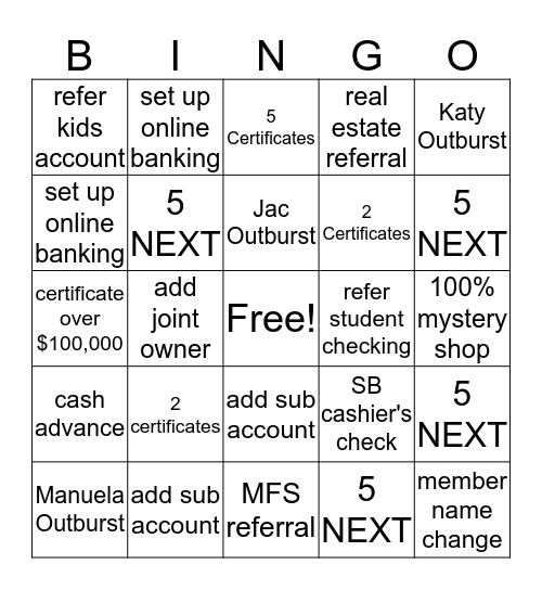 BINGO Card