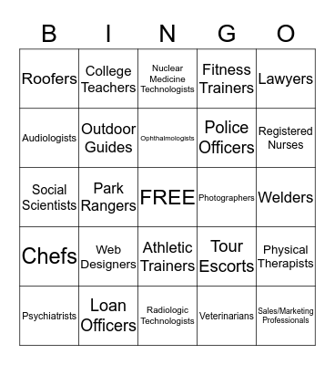 GEAR UP Bingo Card