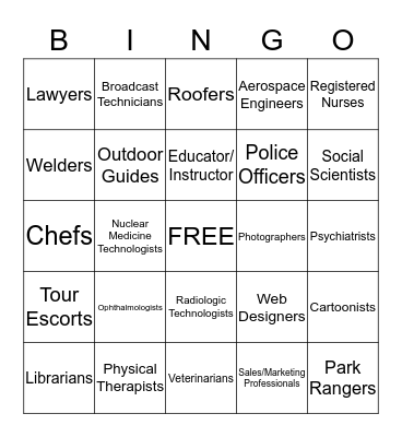 GEAR UP Bingo Card