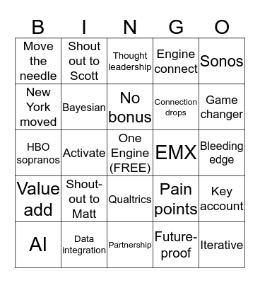 Town Hall Bingo Card