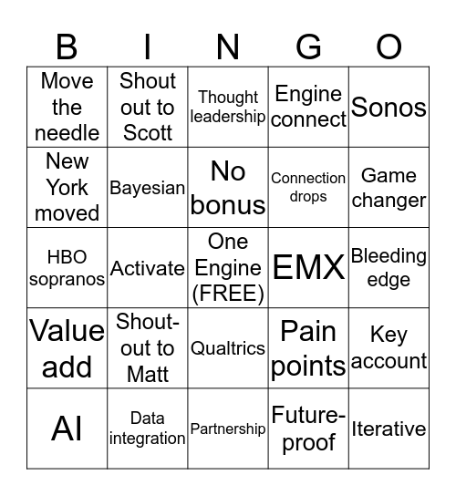 Town Hall Bingo Card
