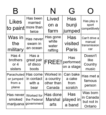 King Street Friends New Years Eve Bingo Card