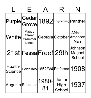 Happy Birthday, Mr. A. R. Johnson Bingo Card
