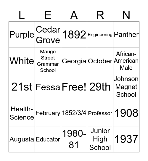 Happy Birthday, Mr. A. R. Johnson Bingo Card