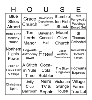D56 2019 Buildings Bingo Card
