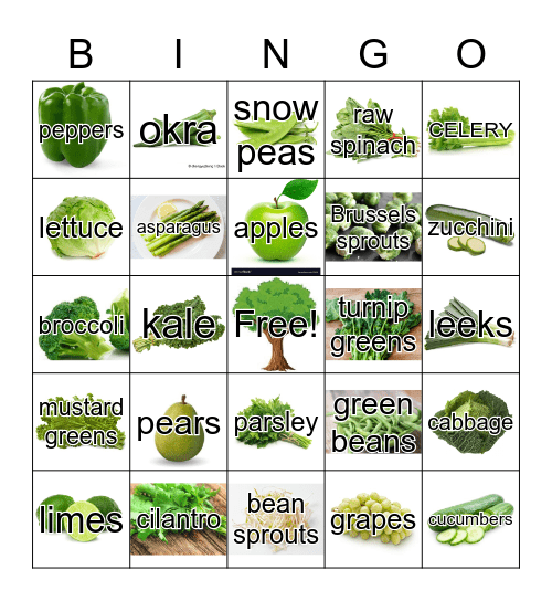 GREEN BINGO Card