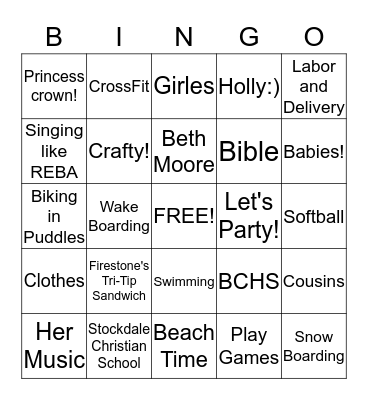 Leah's 30th Birthday Bingo Card