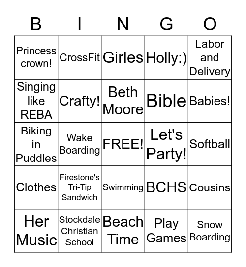 Leah's 30th Birthday Bingo Card