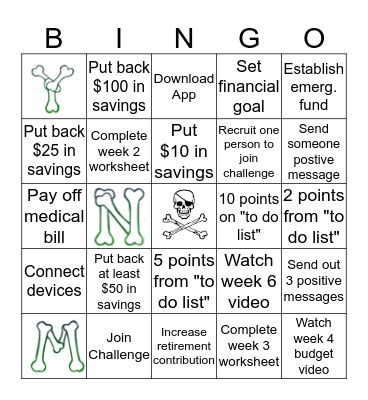 Show Me The Money Bingo Card