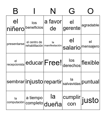 Chapter 5 vocab! Bingo Card