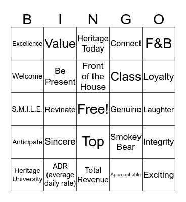 Loretto Bingo - Game 2 Bingo Card