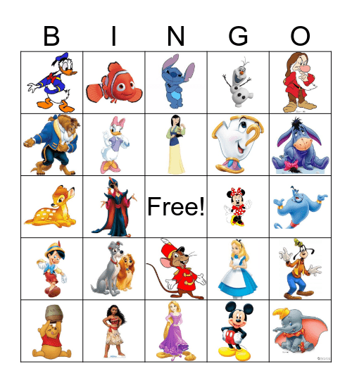 Disney Bingo Card