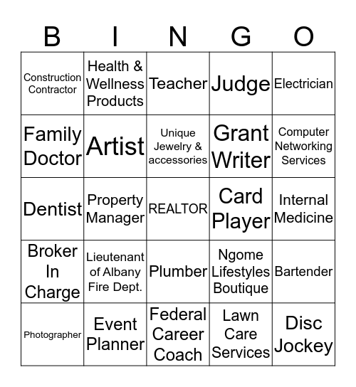 NETWORKING Bingo Card