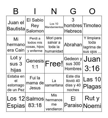 JW BINGO  Bingo Card