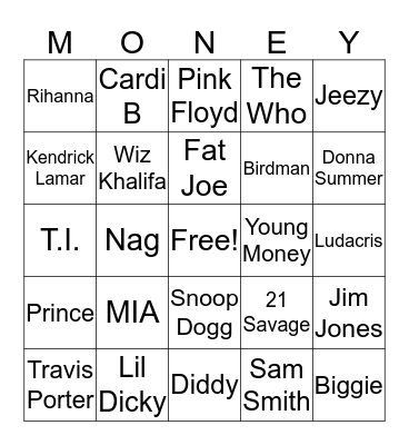 Make Money Bingo Card