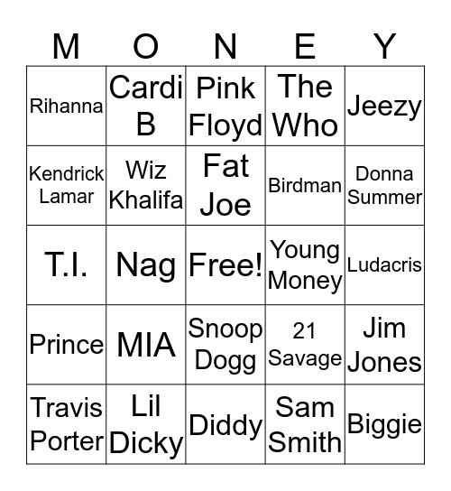 Make Money Bingo Card