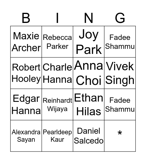 Get to know all of us... Bingo Card