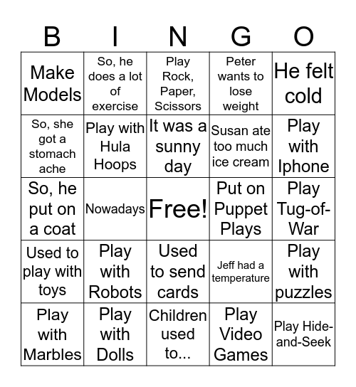 Grade 5 Bingo Card