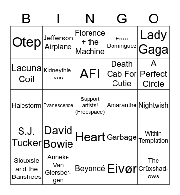 Vara musical bingo Card