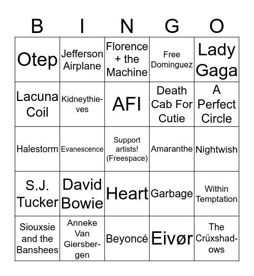 Vara musical bingo Card
