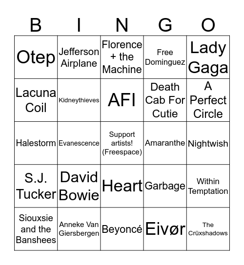 Vara musical bingo Card