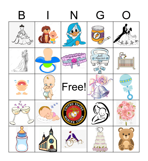 Baby Love and Marriage Bingo Card