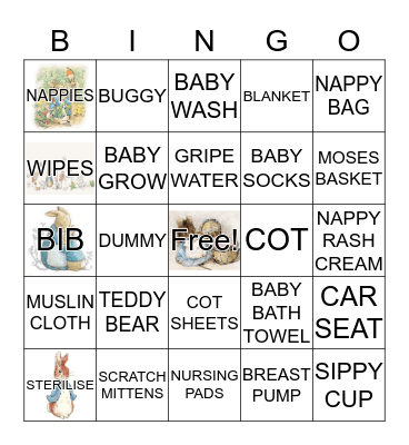 BABY SHOWER Bingo Card