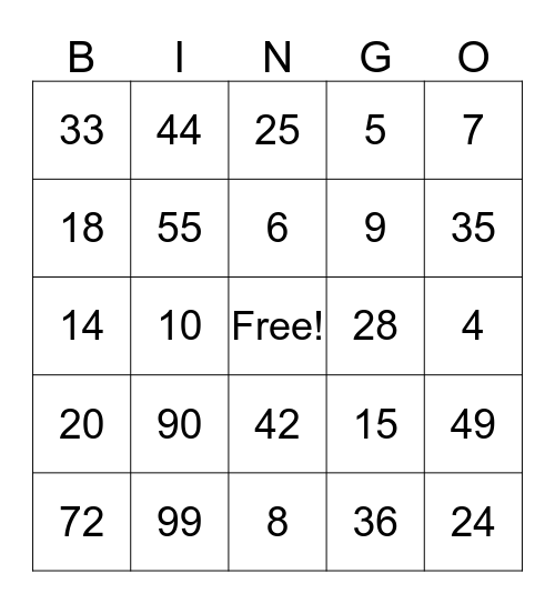 Settlemire's Bingo Fun Bingo Card