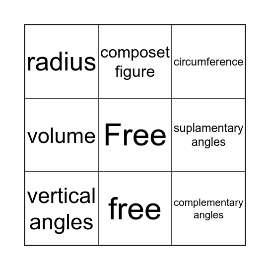 -math - Bingo Card