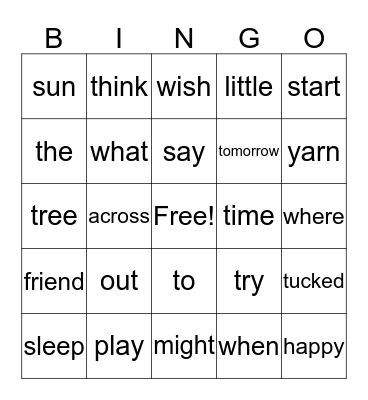Firefly Friends (3) Bingo Card