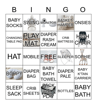 ALEXANDRA'S BABY SHOWER Bingo Card