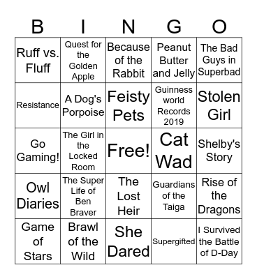 Book Fair Bingo Card