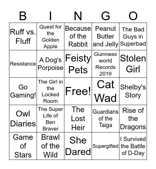 Book Fair Bingo Card