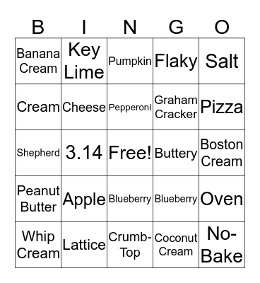 Pi-Day  Bingo Card