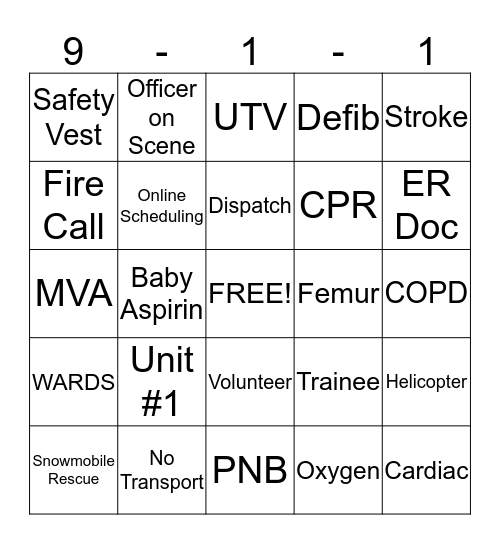 EMS Bingo! Bingo Card