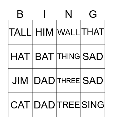 HOP ON POP Bingo Card