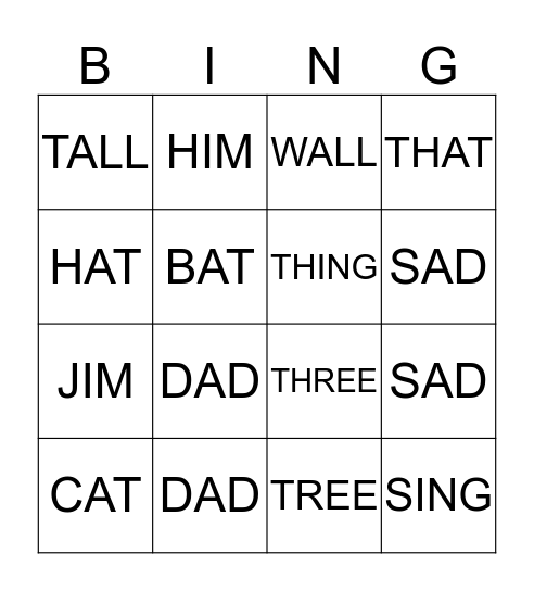 HOP ON POP Bingo Card