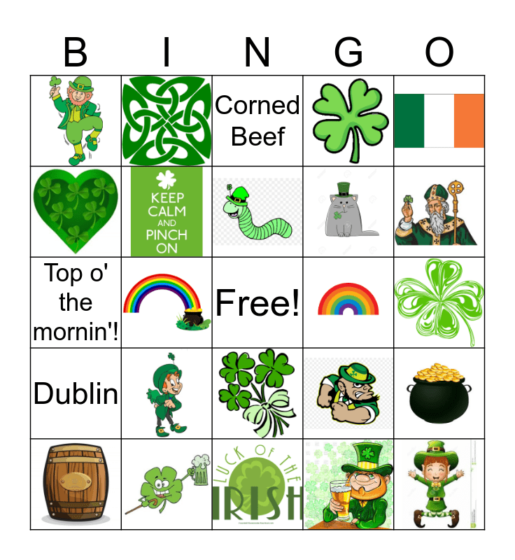 Shamrock Bingo Card