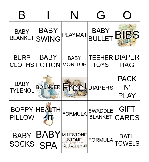 BABY SHOWER Bingo Card