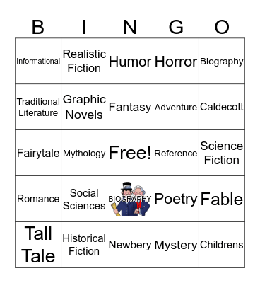 Genre Bingo Card